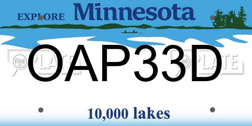 OAP33D Minnesota License Plate