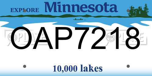 OAP7218 Minnesota License Plate