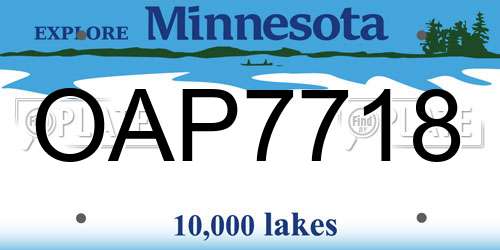 OAP7718 Minnesota License Plate