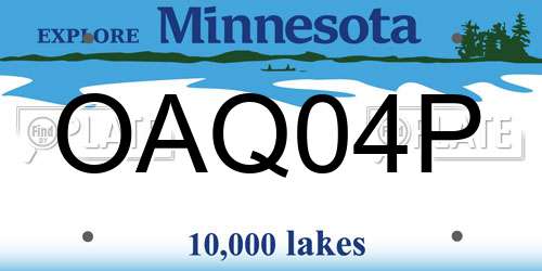 OAQ04P Minnesota License Plate