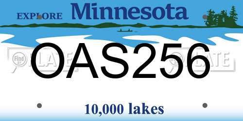 OAS256 Minnesota License Plate