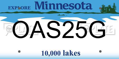 OAS25G Minnesota License Plate