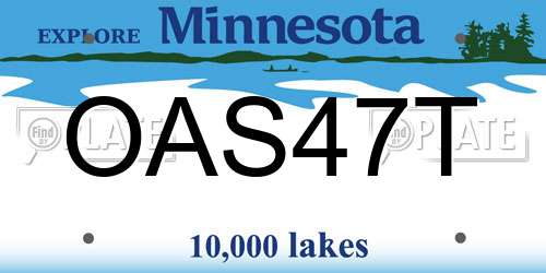 OAS47T Minnesota License Plate