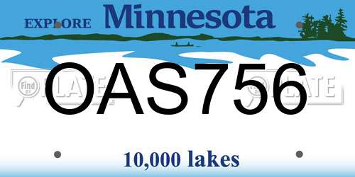 OAS756 Minnesota License Plate
