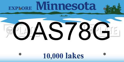 OAS78G Minnesota License Plate