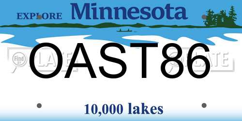 OAST86 Minnesota License Plate