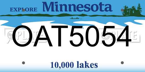 OAT5054 Minnesota License Plate
