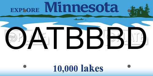 OATBBBD Minnesota License Plate