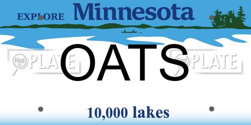 OATS Minnesota License Plate