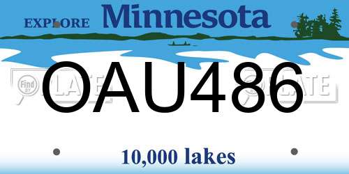 OAU486 Minnesota License Plate