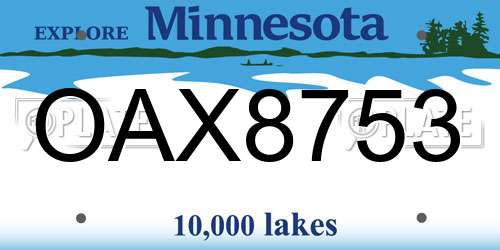 OAX8753 Minnesota License Plate