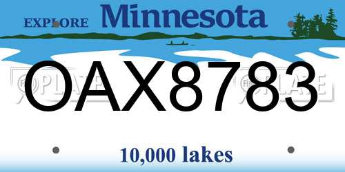 OAX8783 Minnesota License Plate