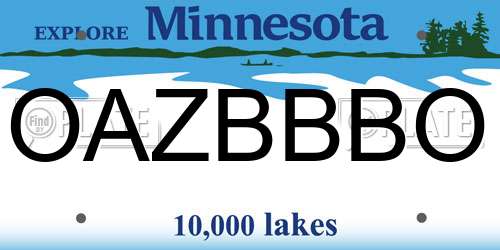 OAZBBBO Minnesota License Plate