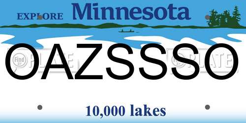 OAZSSSO Minnesota License Plate