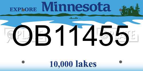 OB11455 Minnesota License Plate