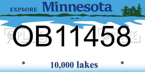 OB11458 Minnesota License Plate