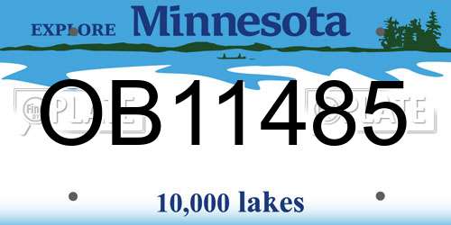 OB11485 Minnesota License Plate