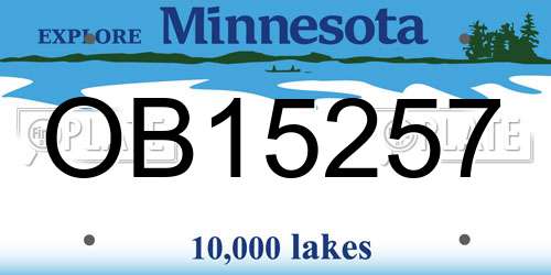 OB15257 Minnesota License Plate