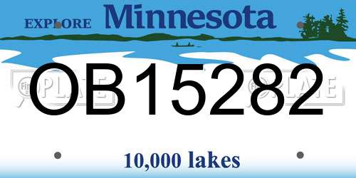 OB15282 Minnesota License Plate