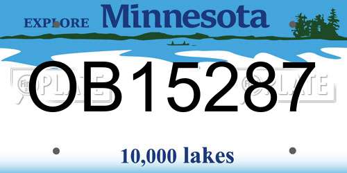 OB15287 Minnesota License Plate