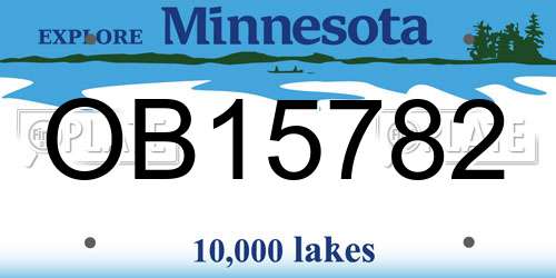 OB15782 Minnesota License Plate