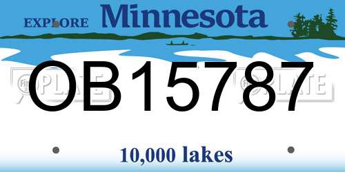 OB15787 Minnesota License Plate