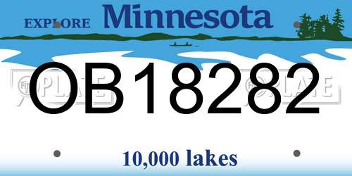 OB18282 Minnesota License Plate