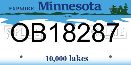 OB18287 Minnesota License Plate