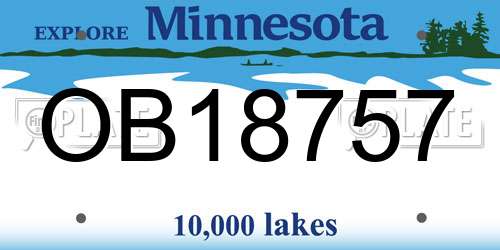 OB18757 Minnesota License Plate