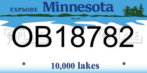 OB18782 Minnesota License Plate