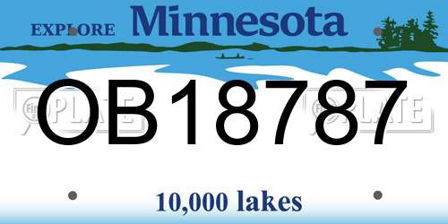 OB18787 Minnesota License Plate