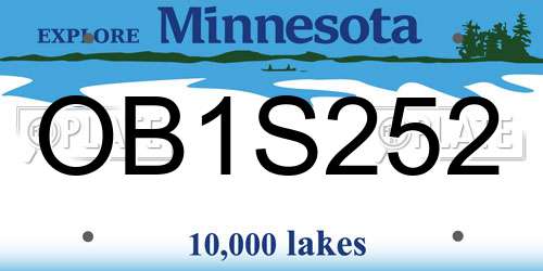 OB1S252 Minnesota License Plate