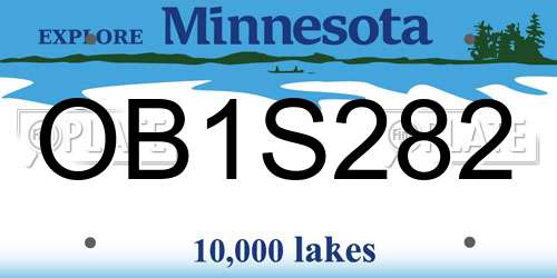 OB1S282 Minnesota License Plate