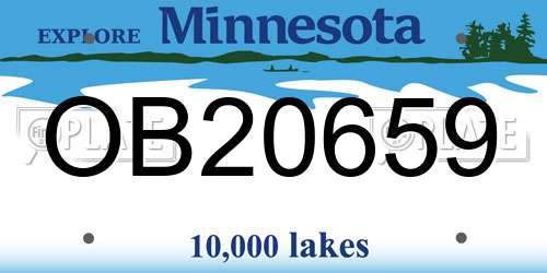 OB20659 Minnesota License Plate