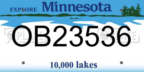 OB23536 Minnesota License Plate