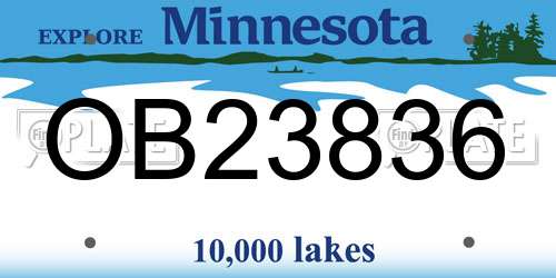 OB23836 Minnesota License Plate
