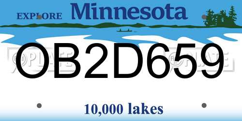 OB2D659 Minnesota License Plate