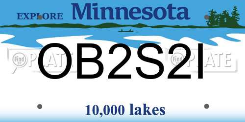 OB2S2I Minnesota License Plate