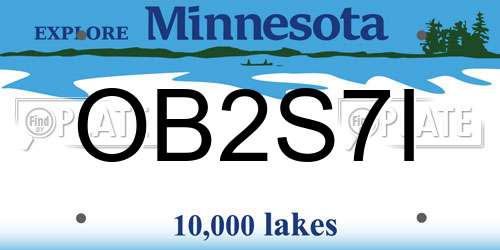 OB2S7I Minnesota License Plate