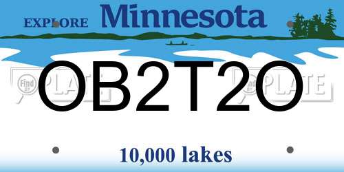 OB2T2O Minnesota License Plate