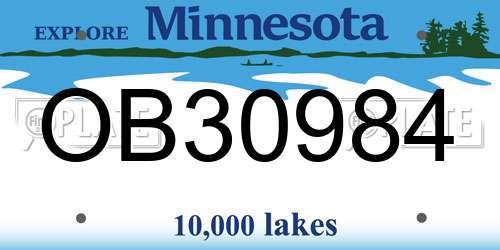 OB30984 Minnesota License Plate
