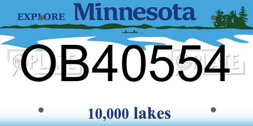 OB40554 Minnesota License Plate