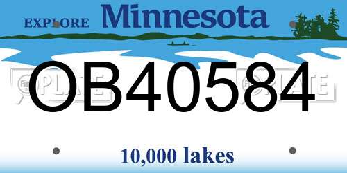 OB40584 Minnesota License Plate