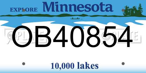 OB40854 Minnesota License Plate