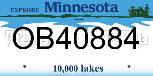 OB40884 Minnesota License Plate