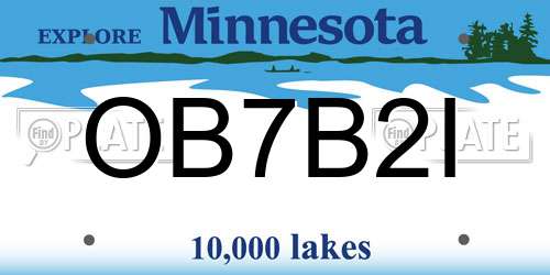 OB7B2I Minnesota License Plate