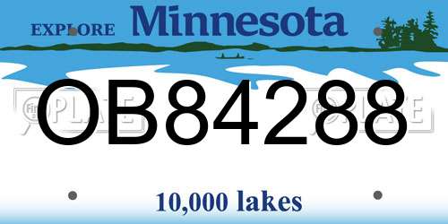 OB84288 Minnesota License Plate