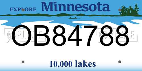 OB84788 Minnesota License Plate