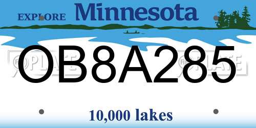 OB8A285 Minnesota License Plate