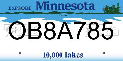 OB8A785 Minnesota License Plate